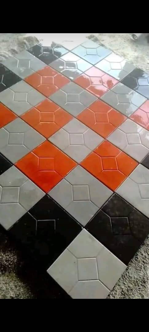 Carreaux décoratifs orange et noir